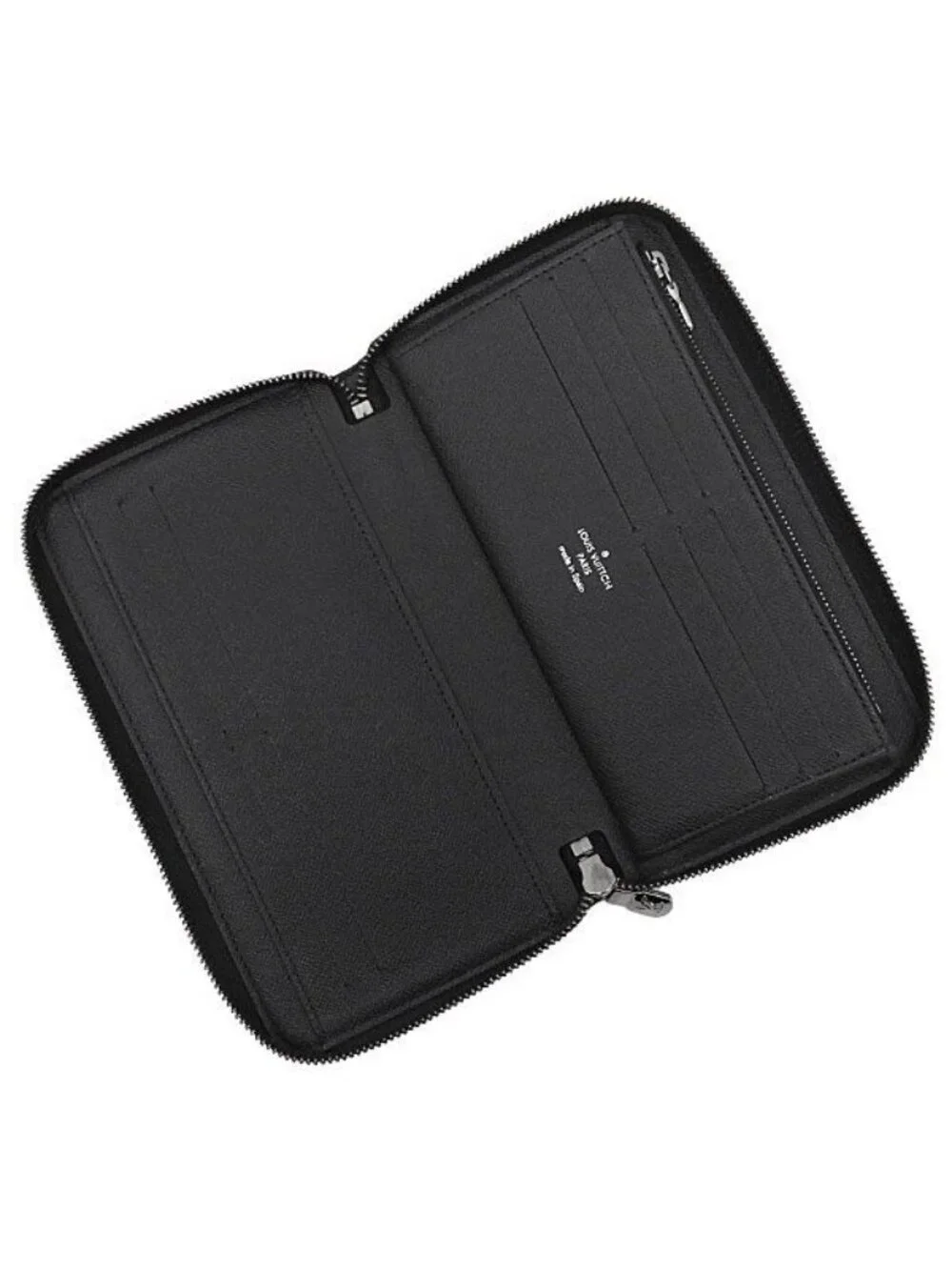 Louis Vuitton Wallet Zippy Organizer NM Monogram Eclipse Gunmetal Round Fastener